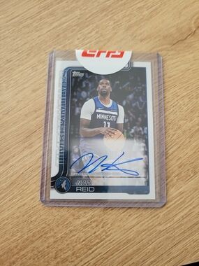 Naz Reid Autographed Topps Card - White and Blue Minnesota Timberwolves Back